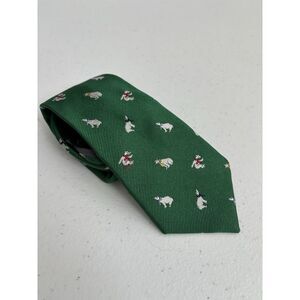 Club Room‎ Boy's 100% Silk Green Polar Bear Zipper Adjustable Necktie